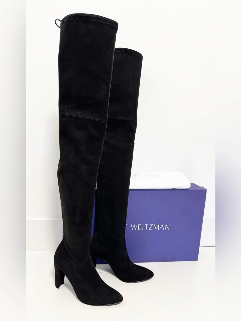 Stuart Weitzman Boots Alllegs Noir Ultrastretch Thigh High Boots Size 38.5